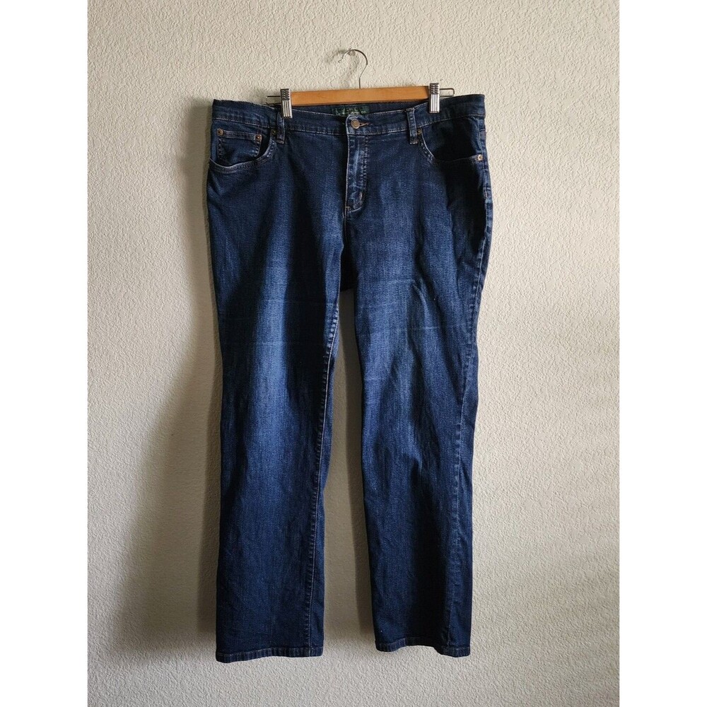 LRL Lauren Jean Co Women's Classic Dark Wash Straight Jeans Size 16